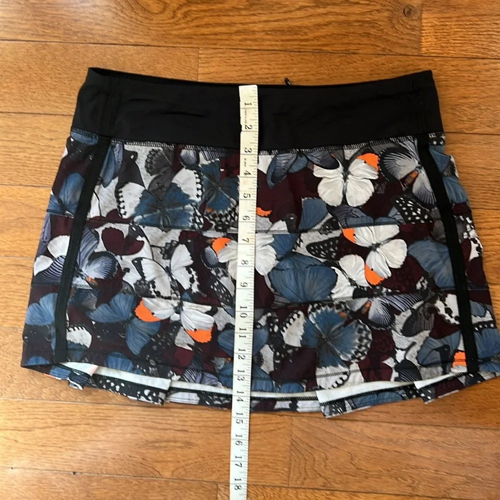 🖤LULULEMON PACE RIVAL SKIRT/SKORT*TALL-BIGGIE SO FLY BUTTERFLY PIZZAZ/BLACK-8🖤 - Picture 11 of 15